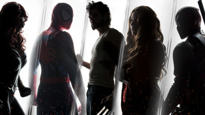Marvel Superheroes, Black Widow, Spider-Man, Wolverine, Scarlet Witch, Deadpool, Marvel Comics, Cosplay, Spiderman, 4K wallpaper