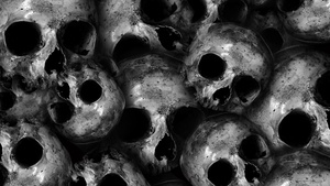 Skulls, Scary, Monochrome, Black and White, 4K wallpaper