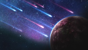 Planet, Comet, Galaxy, Asteroids, Colorful, Aesthetic, 4K wallpaper