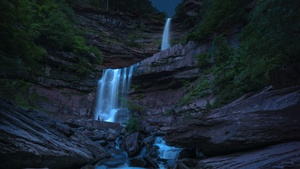 Waterfall, Night, New York, USA, 4K wallpaper
