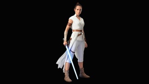 Rey, Daisy Ridley, Star Wars: The Rise of Skywalker, Black background, 4K wallpaper