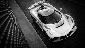 Koenigsegg Jesko, Monochrome, Prototype, Black and White, 4K wallpaper