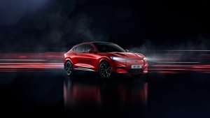 Ford Mustang Mach-E, Electric crossover, Electric SUV, 2020, Dark background, 4K wallpaper