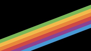 Stripes, Multicolor, Ribbon, Black background, iOS 11, Stock, 4K wallpaper