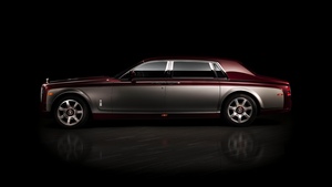 12K, Black background, Luxury Sedan, Rolls-Royce Phantom, 4K wallpaper