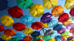 Umbrellas, Colorful, Multicolor, 4K wallpaper