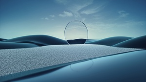 Mirror, Surreal, Clear sky, Blue, Fusion, 4K wallpaper
