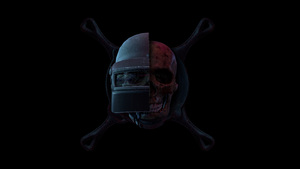 PUBG, PUBG helmet, Skull, Black background, Evil laugh, 4K wallpaper