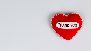 Thank You, Red heart, White background, Love heart, 4K wallpaper
