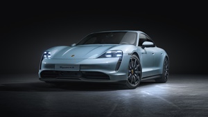 Porsche Taycan 4S, Dark aesthetic, 4K wallpaper