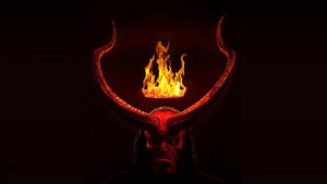 Hellboy, Movie poster, Dark background, Superhero, 4K wallpaper