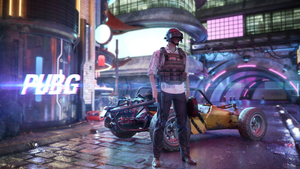 PUBG, Neon, PlayerUnknowns Battlegrounds, Cyberpunk, 4K wallpaper