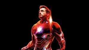 Iron Man, Robert Downey Jr, Avengers: Infinity War, Black background, 4K wallpaper