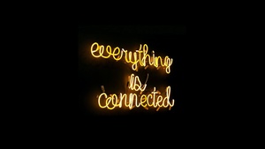 Neon sign, Black background, Yellow, 4K wallpaper