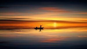 Seascape, Dawn, Dusk, Evening, Boating, Reflections, 4K wallpaper
