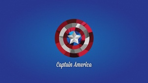 Captain Americas shield, Illustration, Blue background, 4K wallpaper