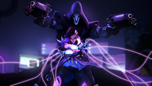Sombra, Reaper, Overwatch, Neon, 4K wallpaper