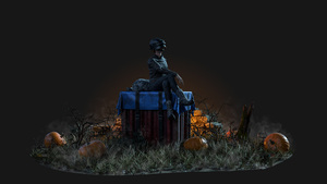 PUBG, Crate, Pumpkins, Dark background, 4K wallpaper
