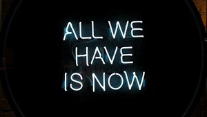 Neon sign, Typography, Black background, Wall, 4K wallpaper
