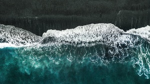 Beach, Aerial view, Seashore, Ocean, 4K wallpaper