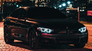 BMW M3, Black Edition, Night, City lights, 4K wallpaper