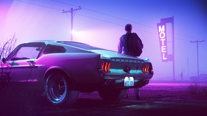 Ford Mustang GT Fastback, Drive, Neon, 4K wallpaper