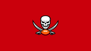 Tampa Bay Buccaneers, Minimal logo, Red background, NFL team, American football team, 4K wallpaper
