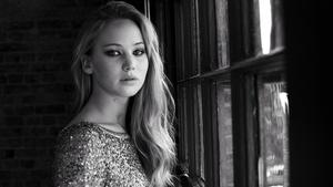 Jennifer Lawrence, Monochrome, American actress, Black and White, 4K wallpaper