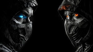 Sub-Zero, Scorpion, Mortal Kombat, Black background, 4K wallpaper