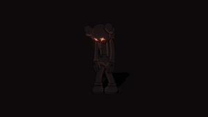 Kaws sad, Kaws Companion, Dark background, KAWS Small Lie, Simple, 4K wallpaper