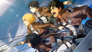 Attack on Titan, Anime series, Levi Ackerman, Mikasa Ackerman, Eren Yeager, Armin Arlert, Shingeki no Kyojin, 4K wallpaper