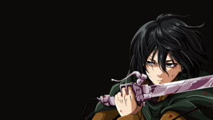 Mikasa Ackerman, Artwork, Attack on Titan, Dark background, 4K wallpaper