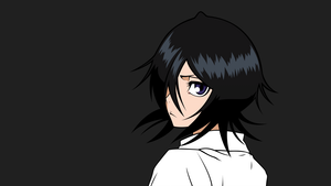 Rukia Kuchiki, Minimalist, Bleach, Dark background, 4K wallpaper