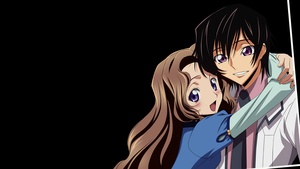 Lelouch Lamperouge, Code Geass, Anime series, Anime couple, Black background, 4K wallpaper