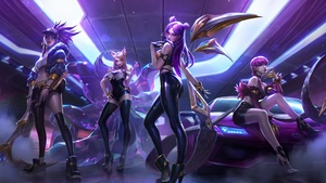 KDA, K-pop, Ahri, Akali, Evelynn KDA, KaiSa, League of Legends, 4K wallpaper