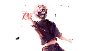 Ken Kaneki, Tokyo Ghoul, White background, 4K wallpaper