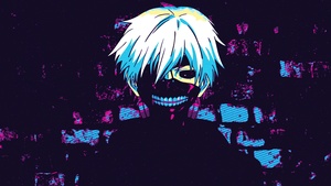 Ken Kaneki, Digital Art, Tokyo Ghoul, Dark background, 4K wallpaper