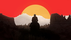 Red Dead Redemption 2, Arthur Morgan, Silhouette, Rockstar Games, Western, 4K wallpaper