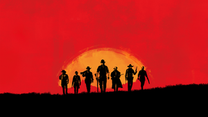 Red Dead Redemption 2, PC Games, PlayStation 4, Xbox One, Rockstar Games, Red background, Western, 4K wallpaper