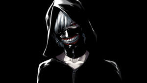 Ken Kaneki, AMOLED, Tokyo Ghoul, Black background, 4K wallpaper