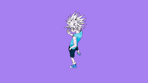 Killua Zoldyck, Hunter x Hunter, Minimalist, Purple background, Simple, 4K wallpaper