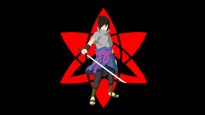 Sasuke Uchiha, Mangekyo Sharingan, Black background, 4K wallpaper