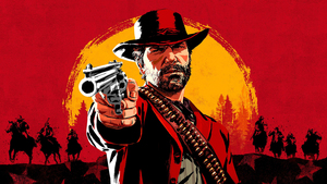 Arthur Morgan, RDR2, Rockstar Games, Red background, Red Dead Redemption 2, 4K wallpaper