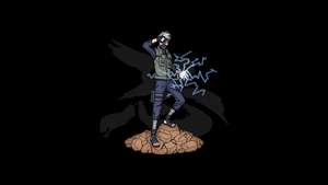 Kakashi Hatake, Naruto, Black background, 4K wallpaper