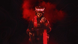 Ghost, Call of Duty: Modern Warfare 2, Red background, Dark red, 4K wallpaper