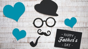 Happy Fathers Day, Decoration, Wooden background, 4K wallpaper