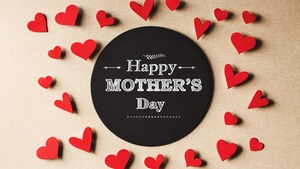 Happy Mothers Day, Greetings, Red hearts, 4K wallpaper