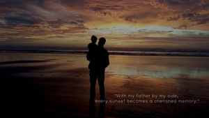 Father - Son, Happy Fathers Day, Beach, Silhouette, 4K wallpaper