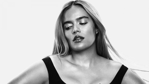 Karol G, Monochrome, Colombian singer, Portrait, Black and White, 4K wallpaper