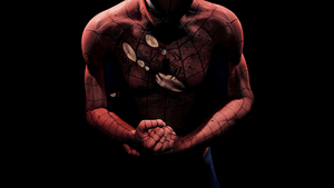 Spider-Man, Muscular, Marvel Superheroes, Black background, Spiderman, 4K wallpaper